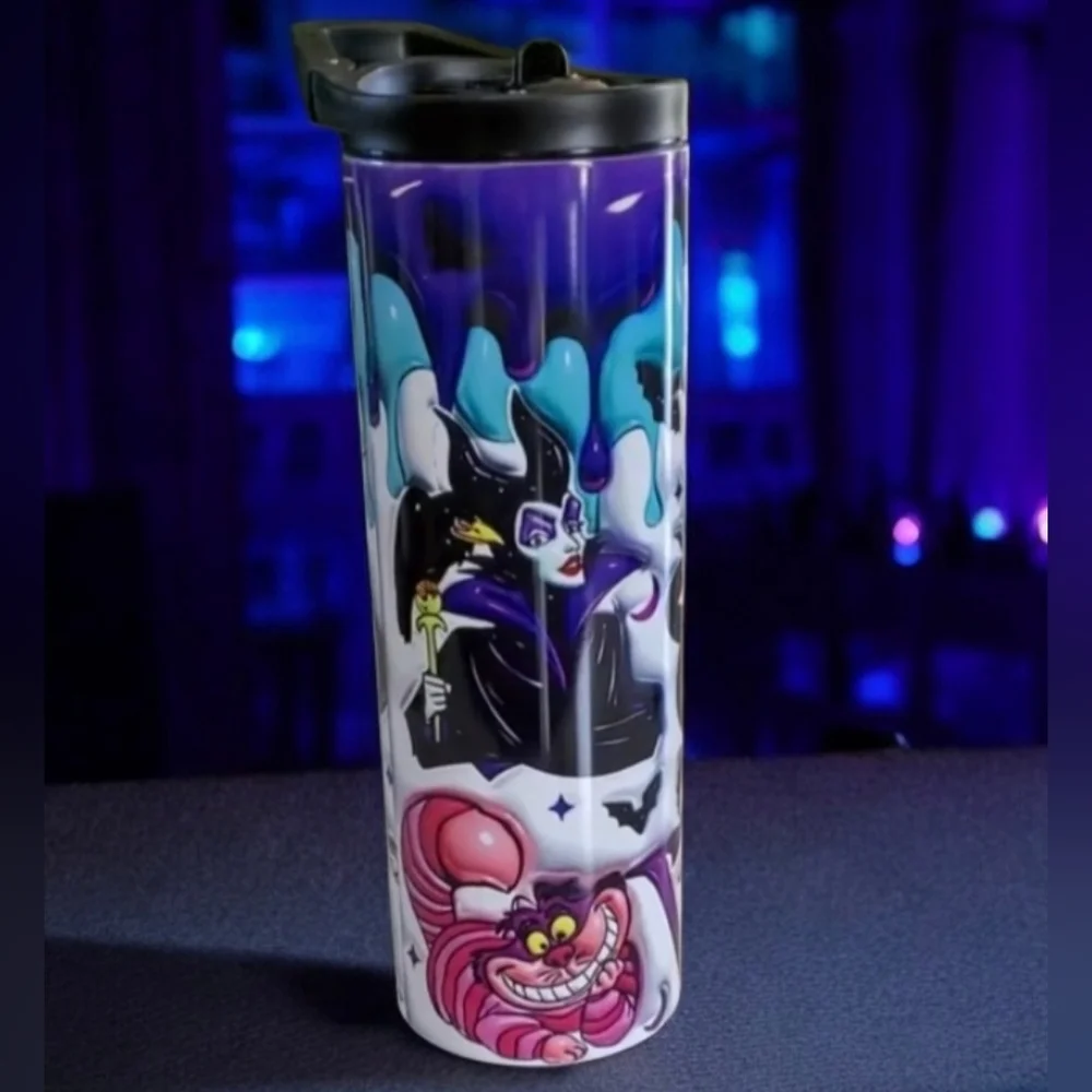Disney Villains 3D Puffy Bubble 20oz Tumbler  with duo lids 🎉sale